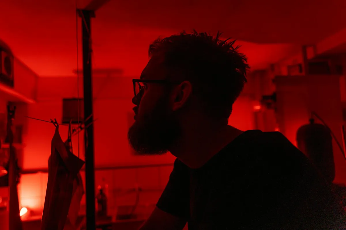 A photographer in contemplation